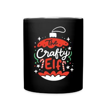 Verrückter Elf Elf Weihnachten - Tasse einfarbig - Schwarz - Vorne