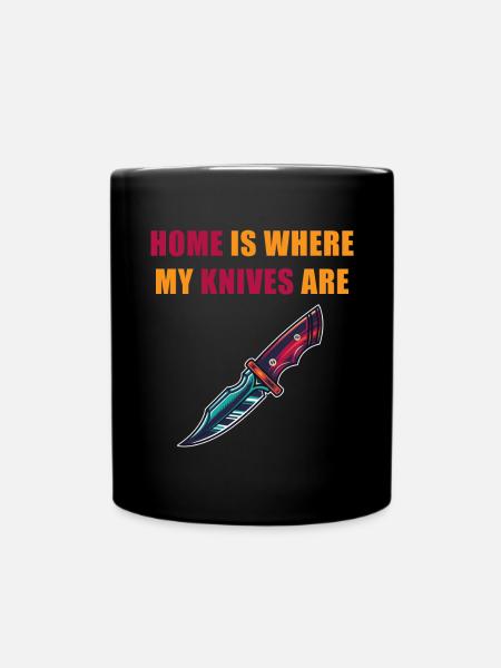 Home Is Where My Knives Are Sammler Kulinarischer - Tasse einfarbig - Schwarz
