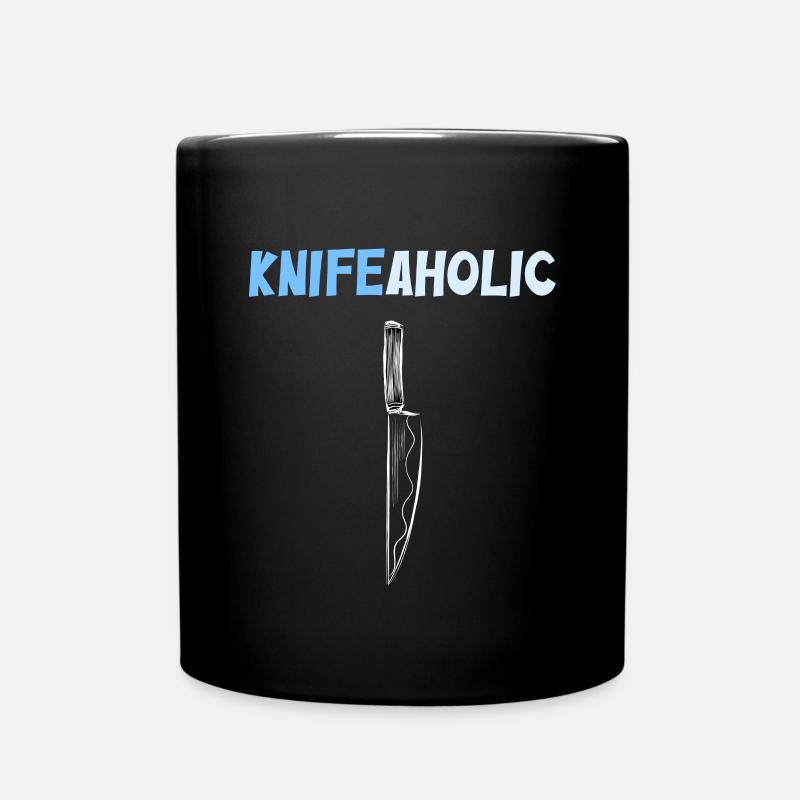 Knifeaholic Messersammler Fleischer Kulinarischer - Tasse einfarbig - Schwarz