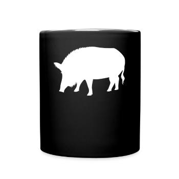 Sanglier Forêt Animaux Amoureux des animaux Cadeau - Mug uni - noir - Devant