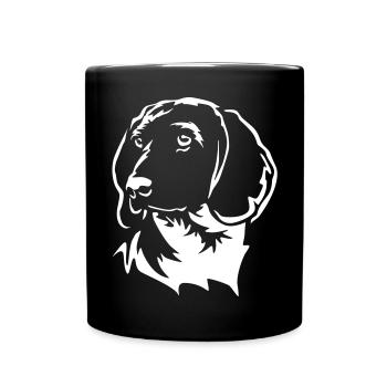 Bavarian. Mountain Sweat Dog Head "Black Edition" - Full Colour Mug - black - Front