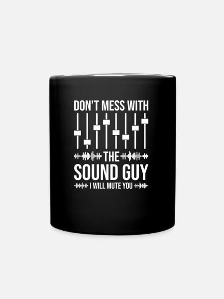 Ne jouez pas avec le gars du son, ingénieur du son Lustig - Mug uni - noir