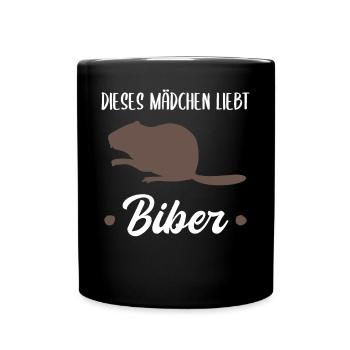 Biber Waldtiere Tierliebhaber Mädchen Geschenk - Tasse einfarbig - Schwarz - Vorne