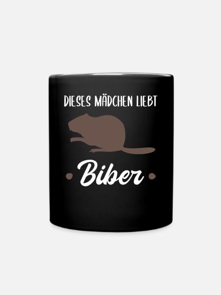 Biber Waldtiere Tierliebhaber Mädchen Geschenk - Tasse einfarbig - Schwarz