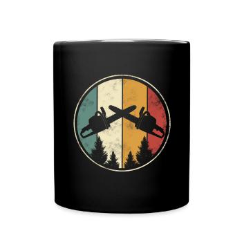 Tronçonneuse Bûcheron - Mug uni - noir - Devant