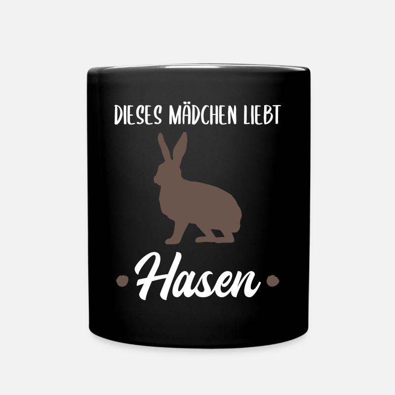 Hase Waldtiere Tierliebhaber Mädchen Geschenk - Tasse einfarbig - Schwarz