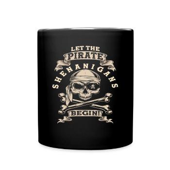 Costume d’os de crâne de pirate - Mug uni - noir - Devant