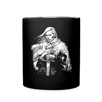 Walküre - Wikinger Frau - Tasse einfarbig - Schwarz - Vorne