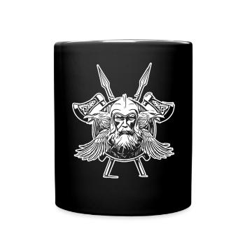 Odin Raben Wikinger Äxte - Tasse einfarbig - Schwarz - Vorne