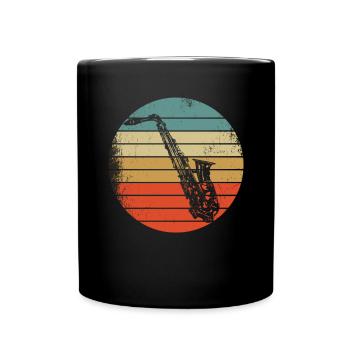Musique de saxophone bande de saxophone rétro musiciens - Mug uni - noir - Devant