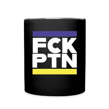 FCK PTN Peace for Ukraine & Europe - Full Colour Mug - black - Front