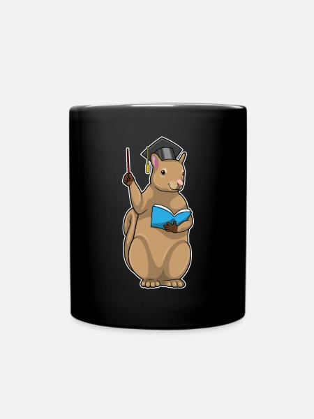 Eichhörnchen Lehrer Buch Schule - Tasse einfarbig - Schwarz