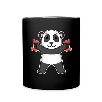 Panda Dumbbell Haltères Fitness Gym - Mug uni - noir - Devant