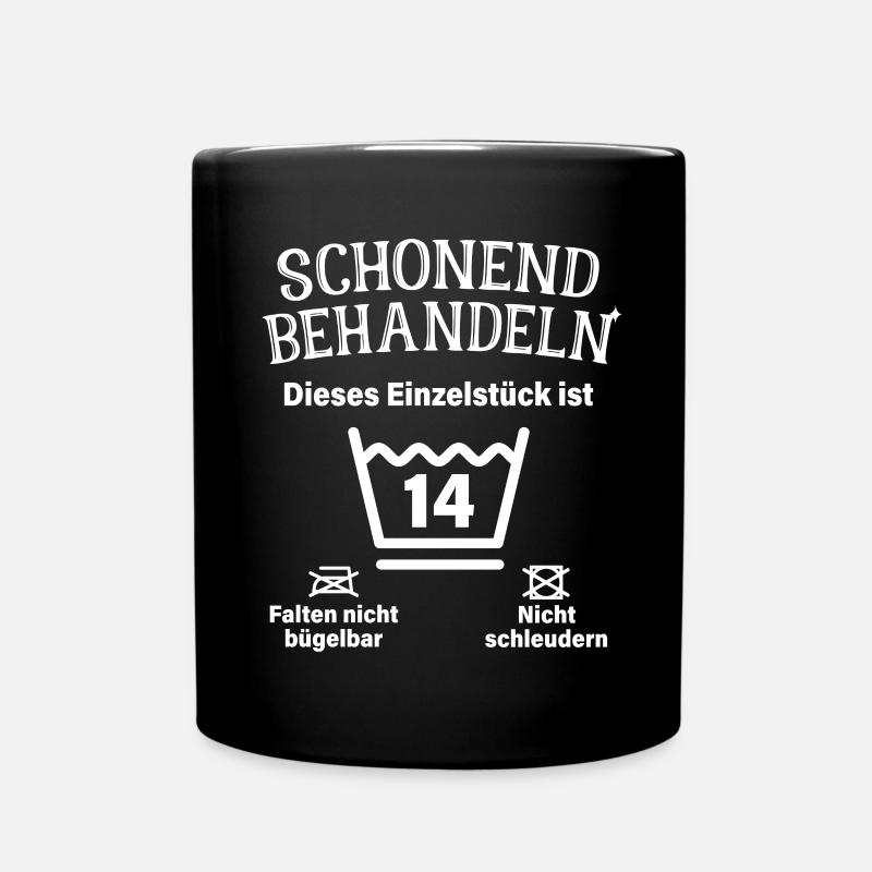 Schonend Behandeln 14. Geburtstag Einzelstück 14 - Tasse einfarbig - Schwarz