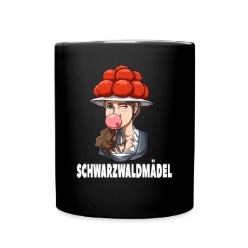 Bollenhut Schwarzwald Schwarzwaldmädel - Tasse einfarbig - Schwarz - Vorne