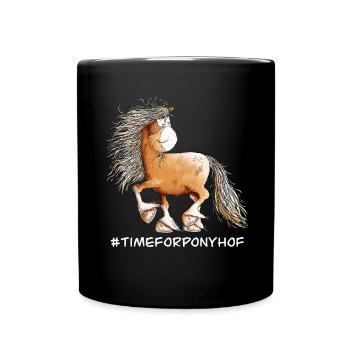 Lustiges Pferd I Pferdemotiv Ponyhof Fun - Tasse einfarbig - Schwarz - Vorne