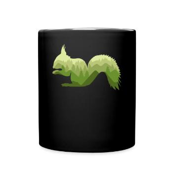 Squirrel Forest Nature Landscape Gift - Mug uni - noir - Devant