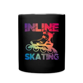 Inline Skating Sport / Roller, Roller Skates - Full Colour Mug - black - Front