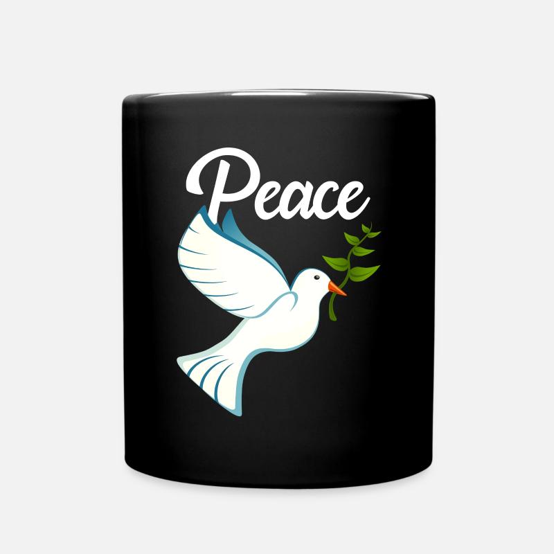 PEACE Friedenstaube - Tasse einfarbig - Schwarz