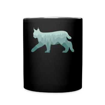 Lynx Bobcat Forest Nature Landscape Gift - Mug uni - noir - Devant