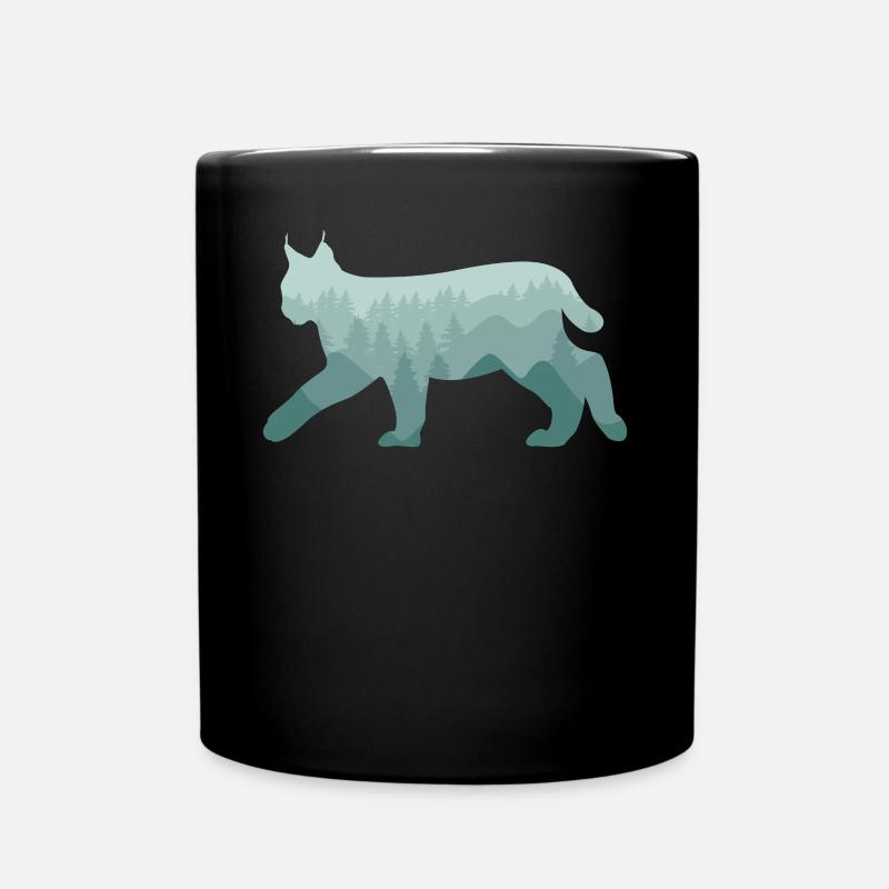 Lynx Bobcat Forest Nature Landscape Gift - Mug uni - noir