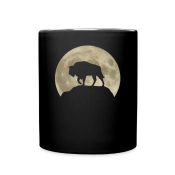 Bison Bison Moon Forest Animals Animal Lover Gift - Full Colour Mug - black - Front
