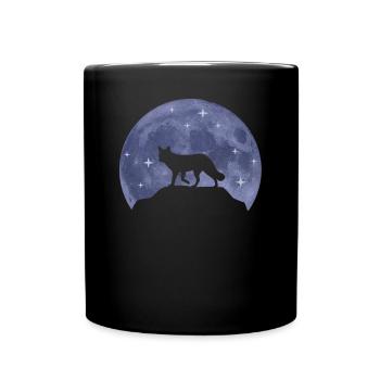 Fuchs Mond Waldtiere Tierliebhaber Geschenk - Tasse einfarbig - Schwarz - Vorne