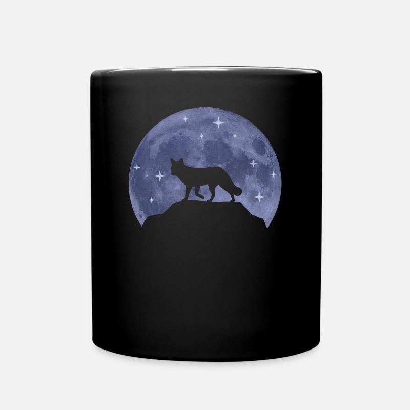 Fuchs Mond Waldtiere Tierliebhaber Geschenk - Tasse einfarbig - Schwarz