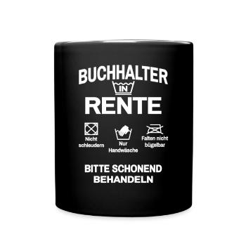 Buchhalter in Rente - Tasse einfarbig - Schwarz - Vorne