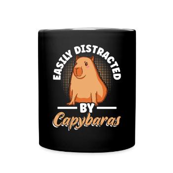 Capybara Wasserschwein Nagetier - Tasse einfarbig - Schwarz - Vorne