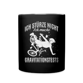 Mountainbike Radfahrer Downhill Fahrrad - Tasse einfarbig - Schwarz - Vorne