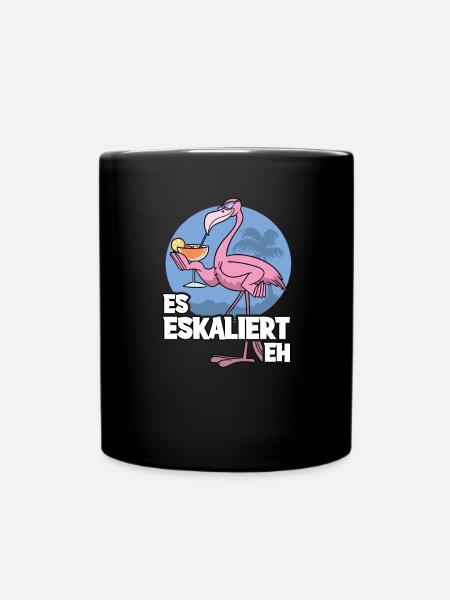 Es Eskaliert Eh Flamingo JGA Polterabend - Tasse einfarbig - Schwarz