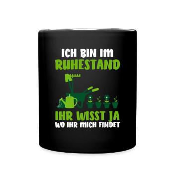 Rente Garten Rentnerin Gärtner Blumen - Tasse einfarbig - Schwarz - Vorne