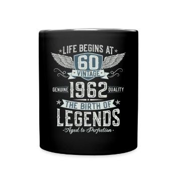 Né en 1962 Légendes 60 ans anniversaire - Mug uni - noir - Devant