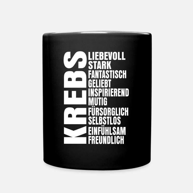 Sternzeichen Krebs - Tasse einfarbig - Schwarz