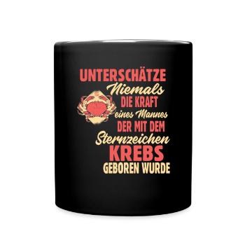 Sternzeichen Krebs - Tasse einfarbig - Schwarz - Vorne