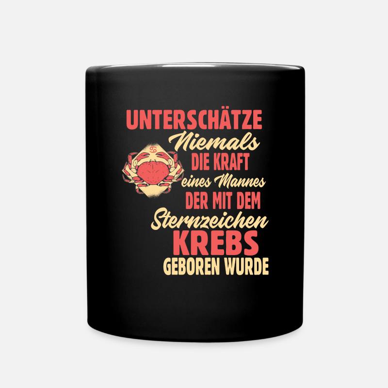 Sternzeichen Krebs - Tasse einfarbig - Schwarz
