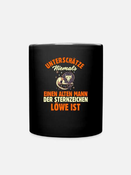 Sternzeichen Löwe - Tasse einfarbig - Schwarz