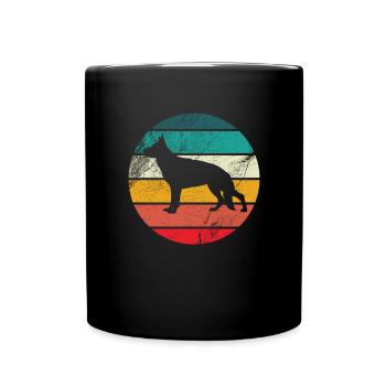 German Shepherd Retro Vintage - Full Colour Mug - black - Front
