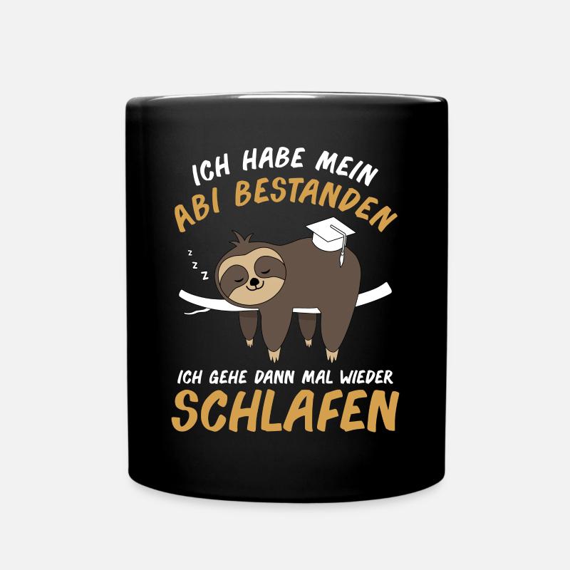 Abitur Abi Matura Abschluss Faultier Geschenk - Tasse einfarbig - Schwarz