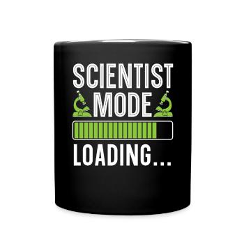 Science Mode Loading Scientist Biology Chemistry - Full Colour Mug - black - Front