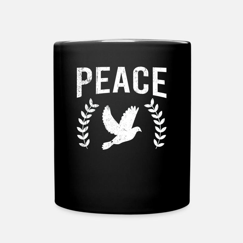 Colombe de la paix Paix Paix - Mug uni - noir