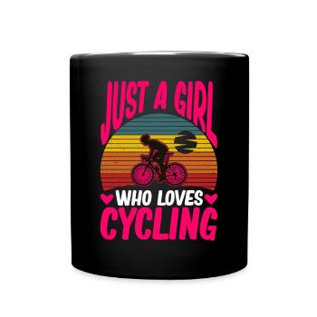 Juste une fille qui aime faire du vélo fille - Mug uni - noir - Devant