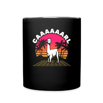 Carl Lama with Hat - Funny Retro Wave Saying - Full Colour Mug - black - Front
