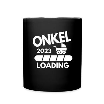 Onkel 2023 - Onkel werden - Tasse einfarbig - Schwarz - Vorne