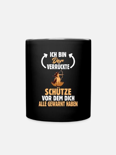 Sternzeichen Schütze - Tasse einfarbig - Schwarz