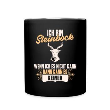 Sternzeichen Steinbock - Tasse einfarbig - Schwarz - Vorne