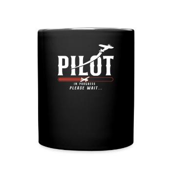 Airplane Pilot Future Pilot - Tasse einfarbig - Schwarz - Vorne