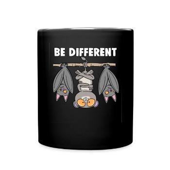 Koboldmaki Fledermaus Märchen Sei Anders - Tasse einfarbig - Schwarz - Vorne