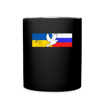 Ukraine Russia Conflict Dove of Peace - Full Colour Mug - black - Front